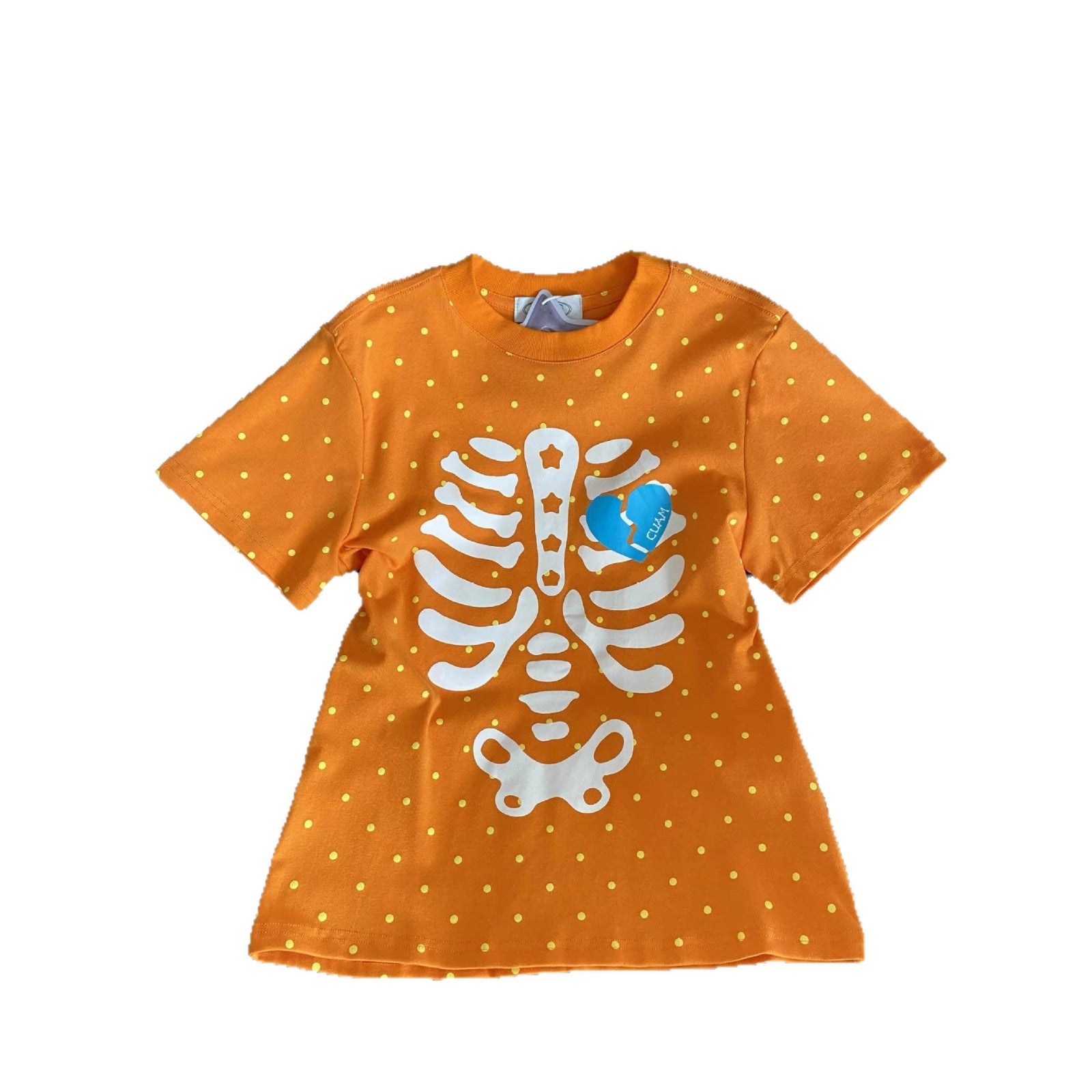 Kurzarm-Shirt mit Totenkopf-Print und Tupfen