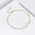 Barockperlen-Armband mit Paperclip-Kette