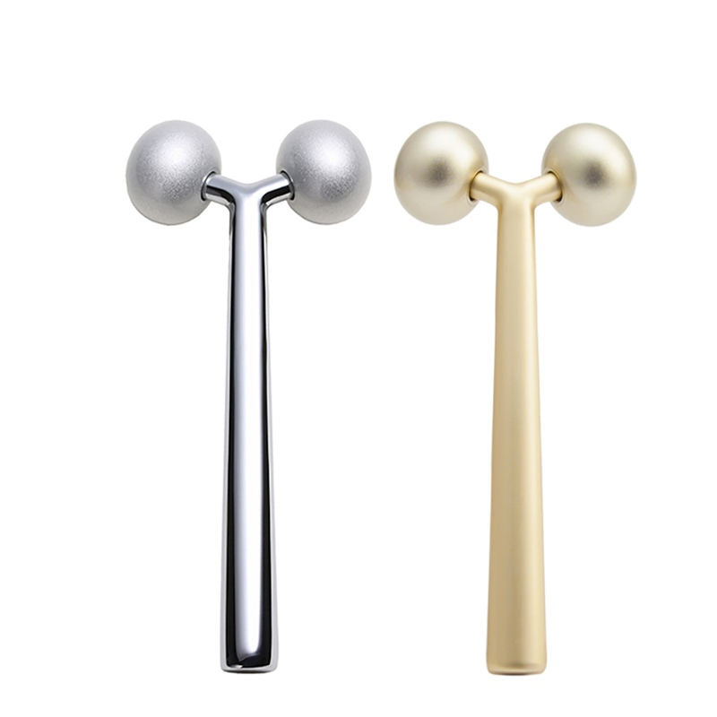 Y-förmiger 3D Gesichtsmassage-Roller in Silber und Gold