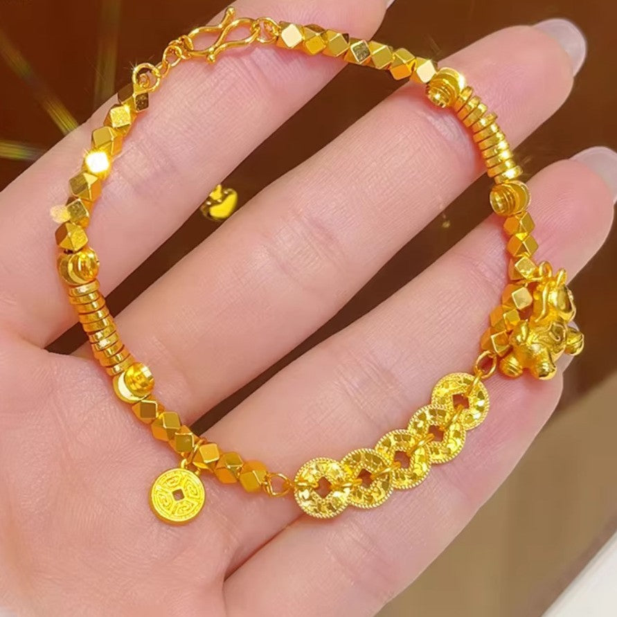Vergoldetes Messingarmband mit Pferdemotiv – Bild 3 | LuxeStyle