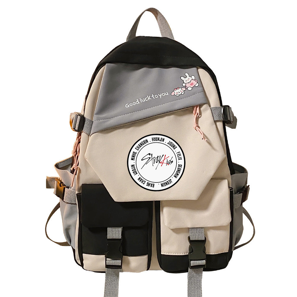 Reise-Schulrucksack mit Kontrastfarben
