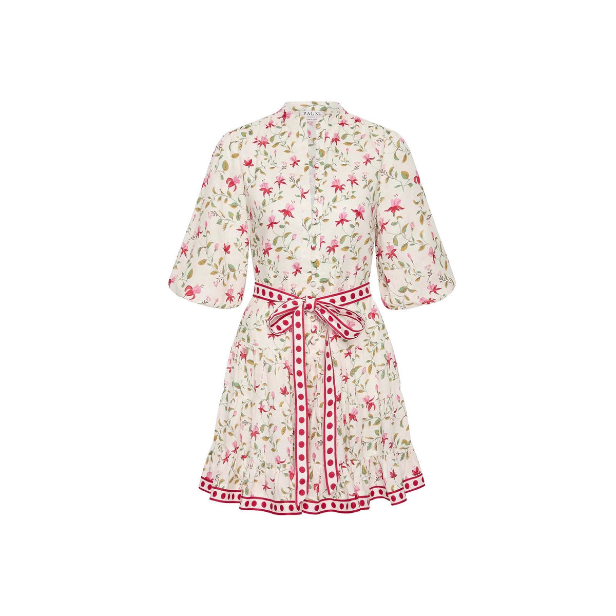 Leinen Mini-Kleid mit Bindegürtel – Bild 5 | LuxeStyle