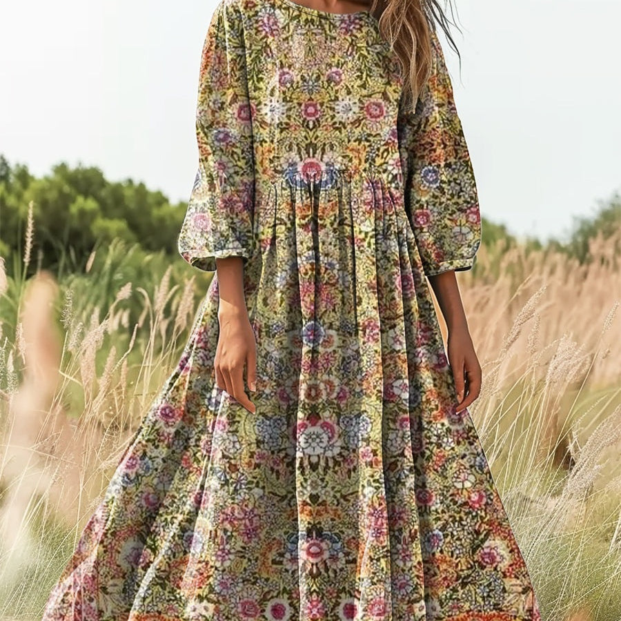Elegantes Retro-Blumenkleid für Damen | LuxeStyle
