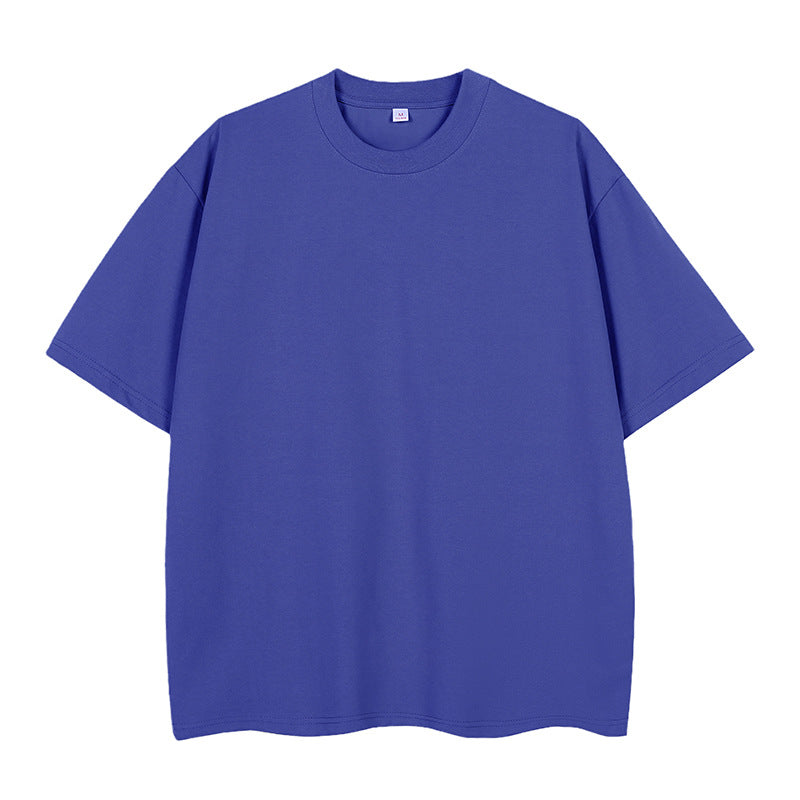 Doppelgarn Kurzarm Baumwoll-T-Shirt