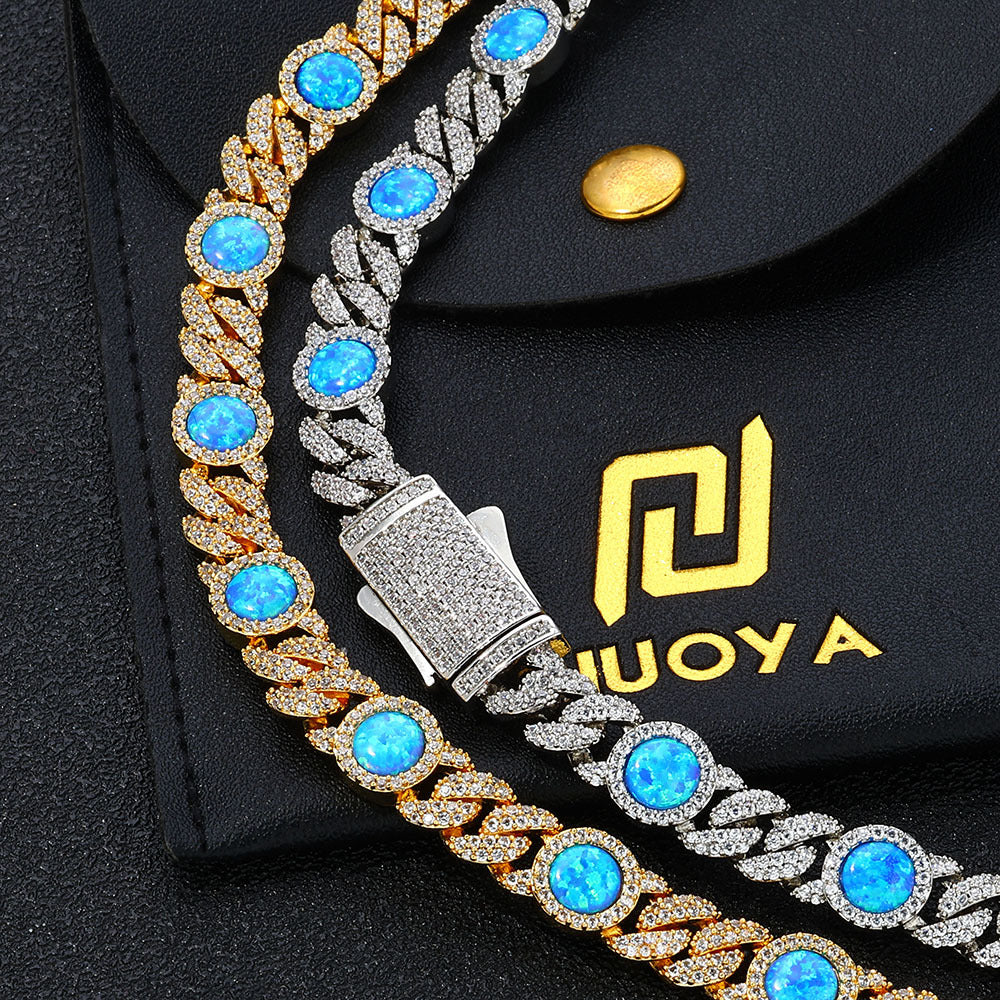 Cuban Armband mit blauem Zirkonia – Bild 1 | LuxeStyle