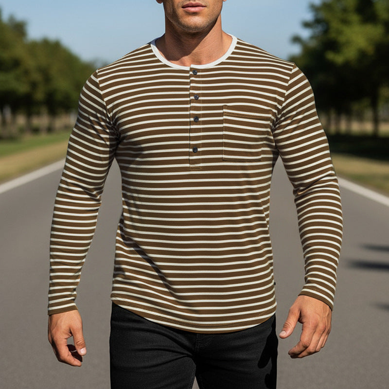 Herren Langarmshirt Gestreift – Bild 2 | LuxeStyle