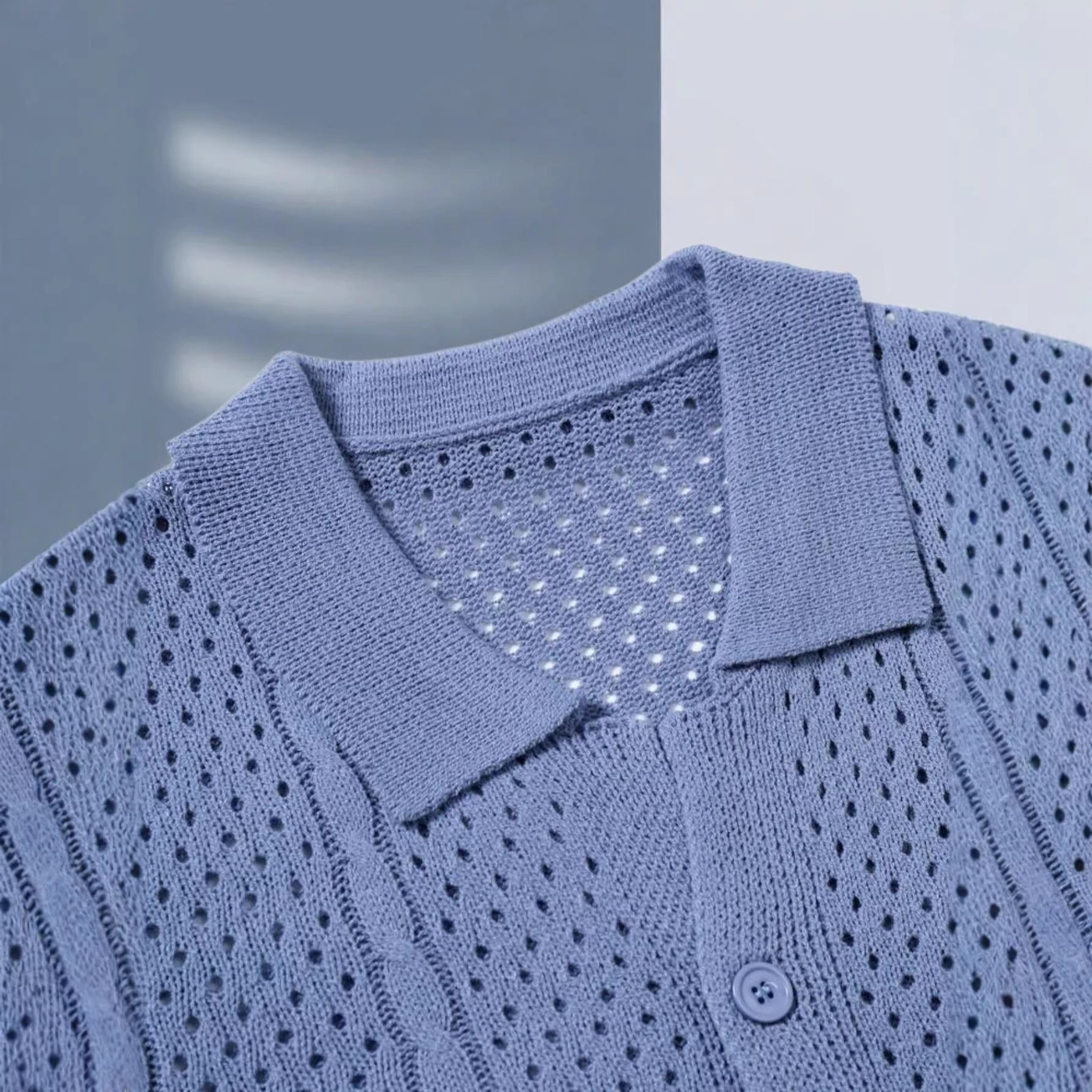 Kurzarm-Strickcardigan für Herren