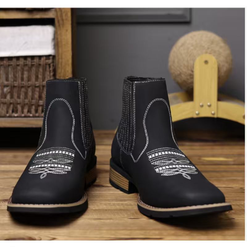 Bestickte knöchelhohe Martin Boots für Herren