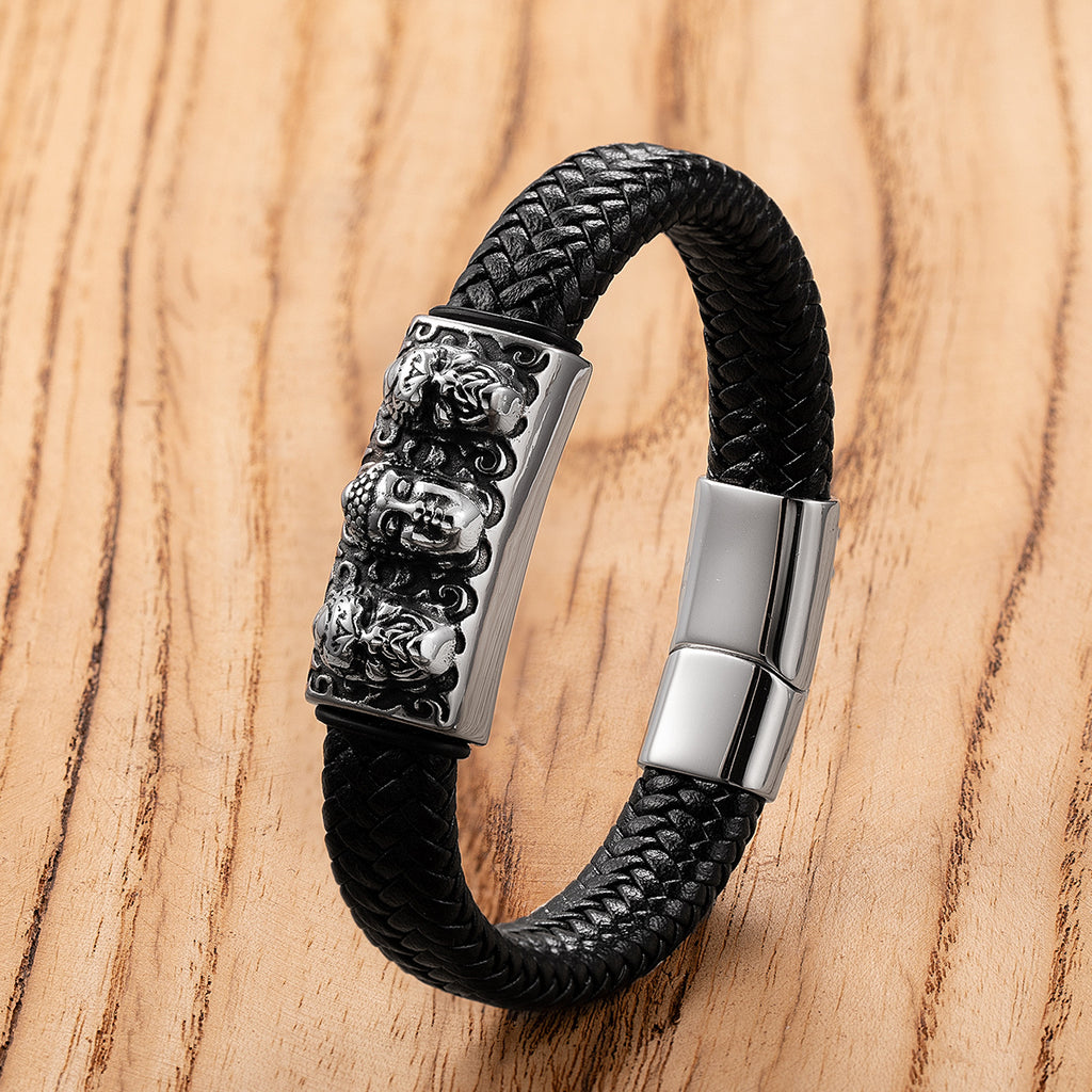 Lederarmband mit Löwenkopf für Herren | LuxeStyle