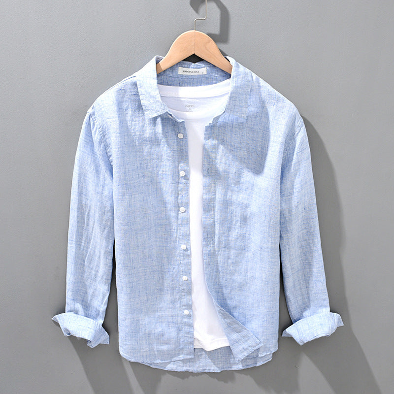 Leinen-Shirt in Hellblau – locker geschnitten – Bild 3 | LuxeStyle