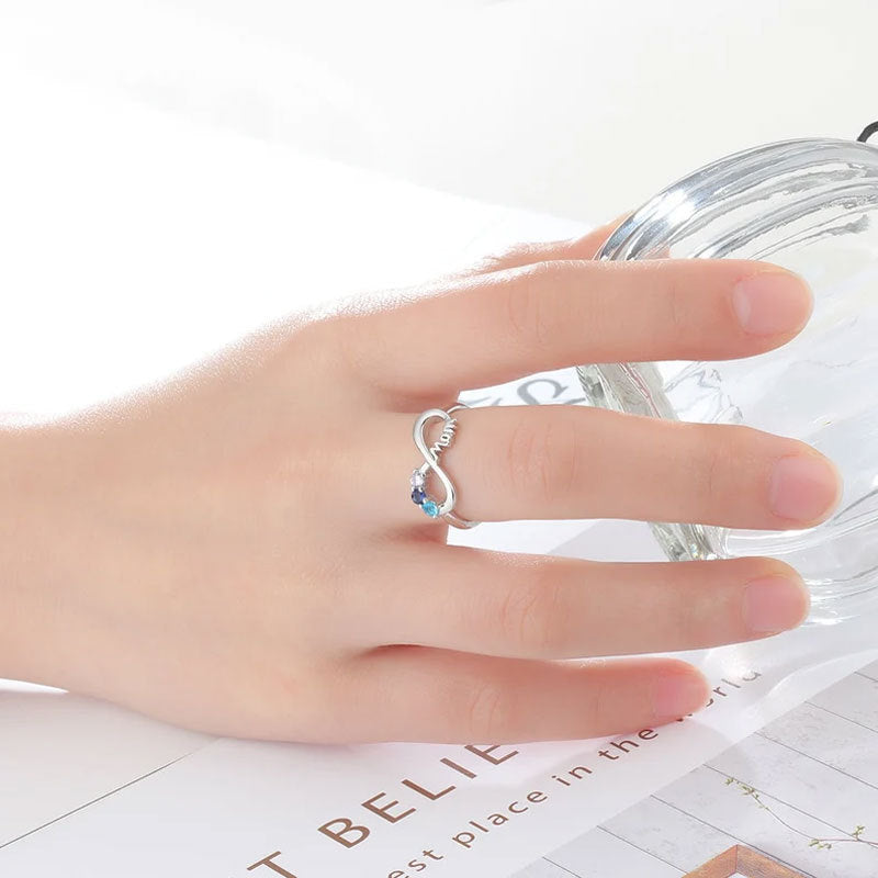 Unendlichkeit Symbol Geburtsstein Ring – Bild 5 | LuxeStyle