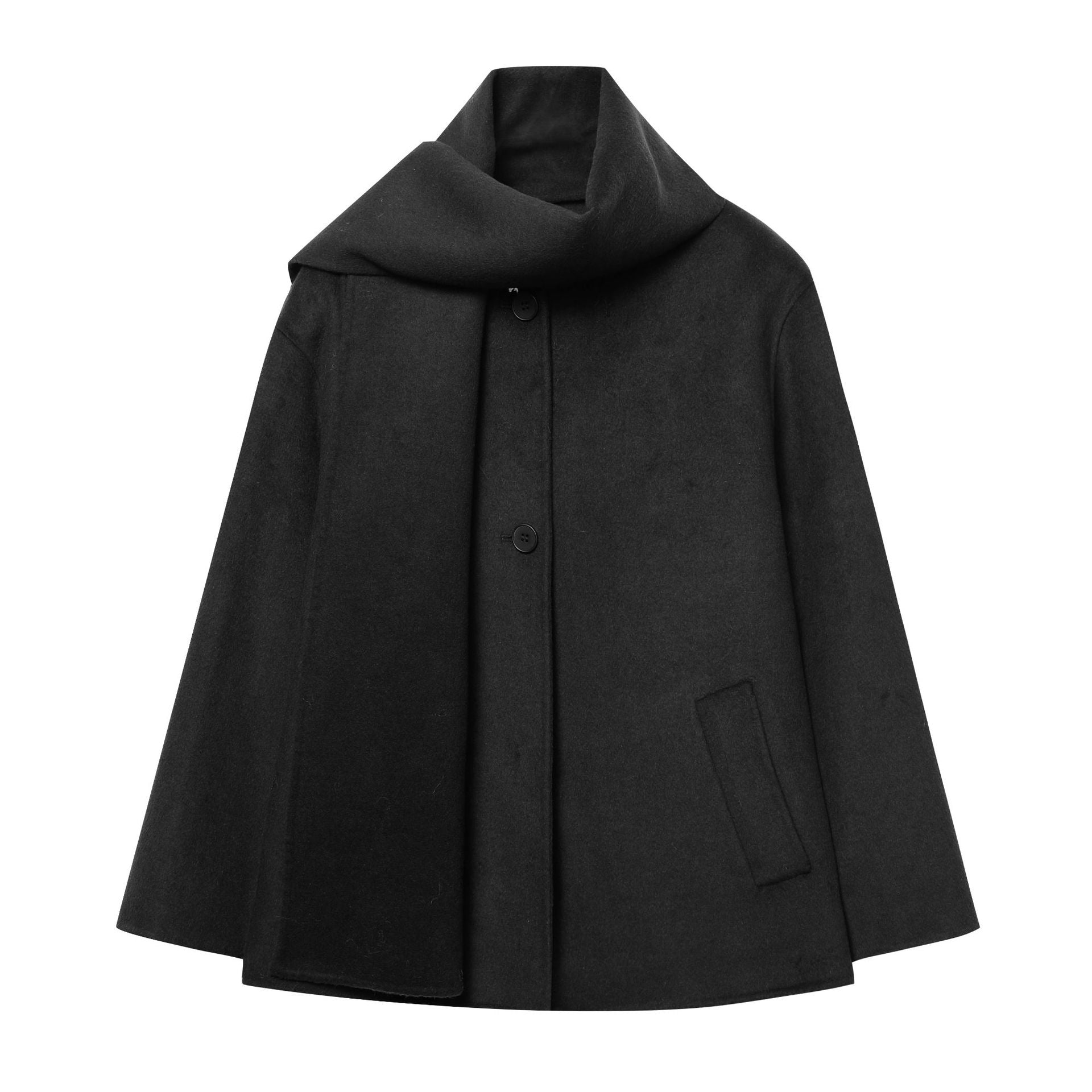 Eleganter Damen-Kurzmantel mit Schal