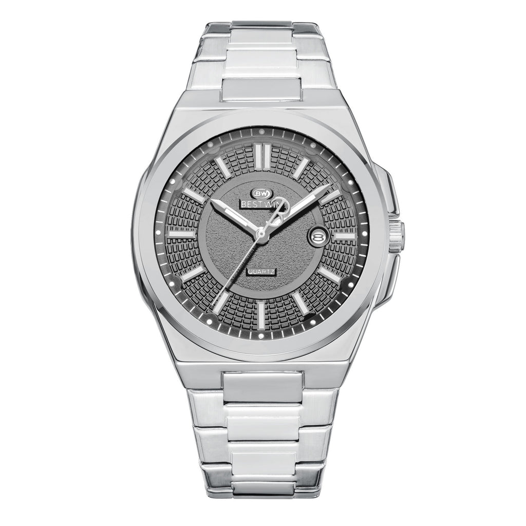Herrenuhr mit Datumsanzeige und Leuchtzeigern