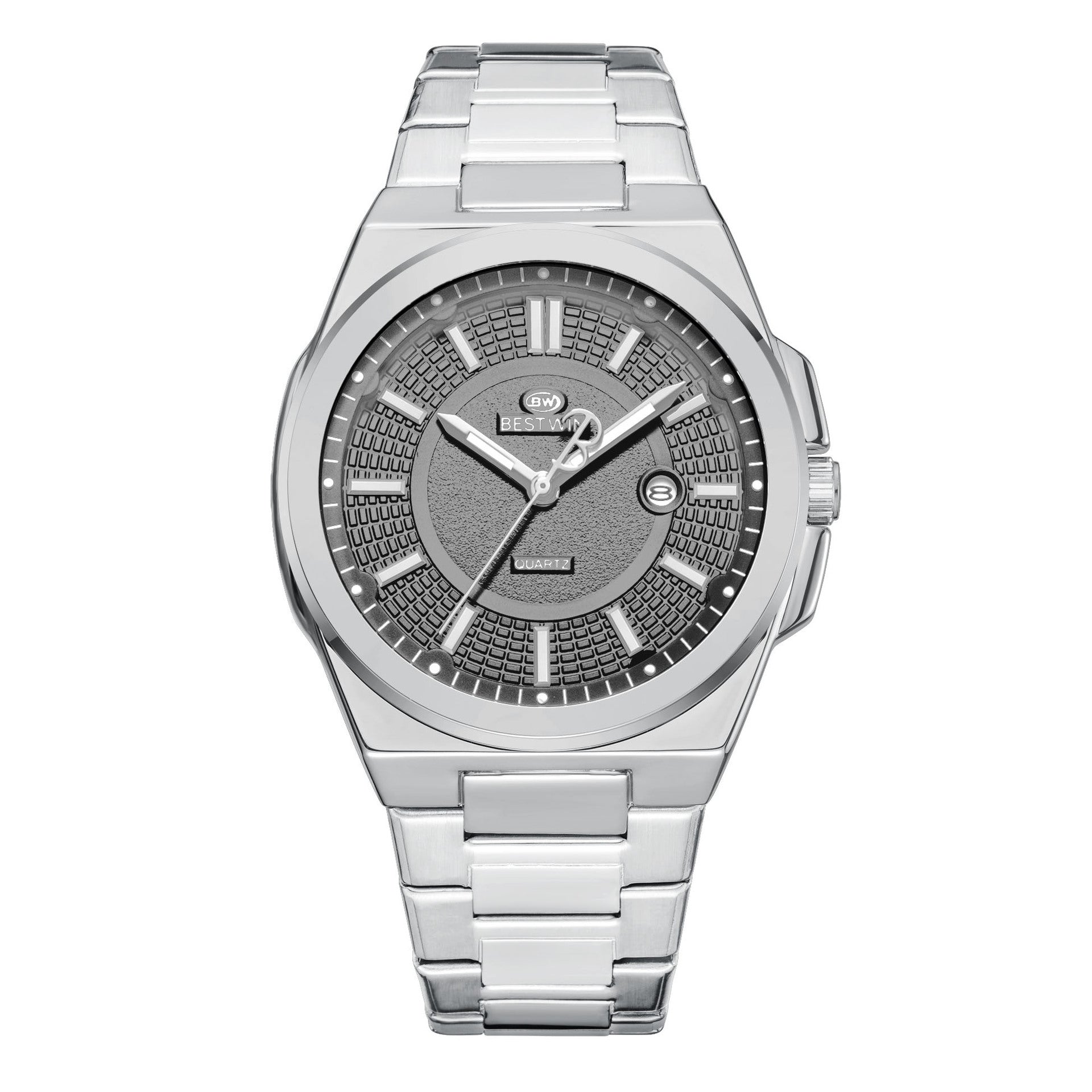 Herrenuhr mit Datumsanzeige und Leuchtzeigern
