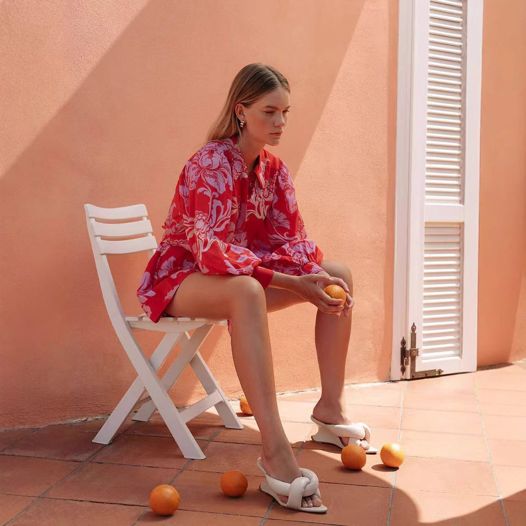 Leinen-Jumpsuit mit Puffärmeln