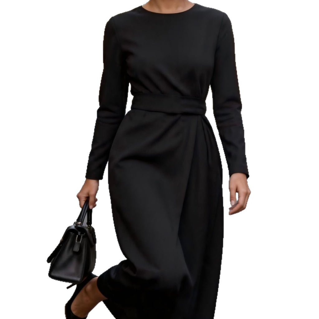 Langes Wickelkleid mit Taillengürtel – Bild 2 | LuxeStyle