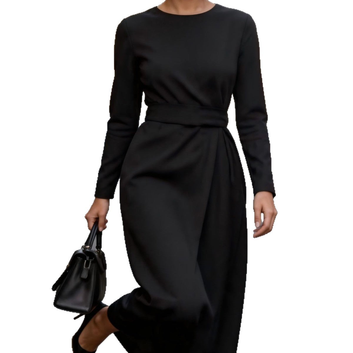 Langes Wickelkleid mit Taillengürtel – Bild 2 | LuxeStyle
