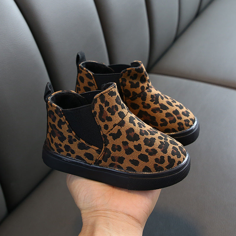Leopard Samt Stiefeletten für Kinder – Bild 5 | LuxeStyle
