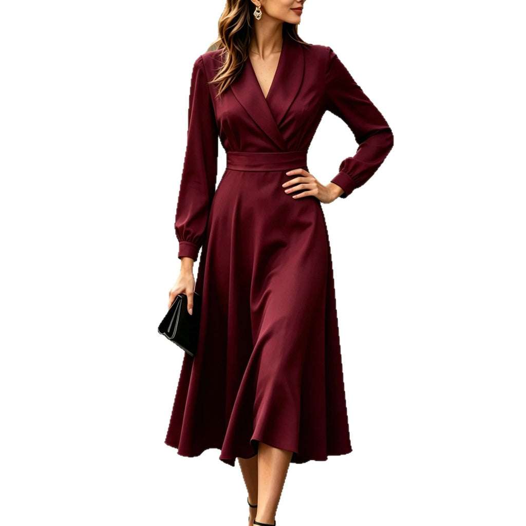 Elegantes, tailliertes Midikleid mit langen Ärmeln – Bild 4 | LuxeStyle