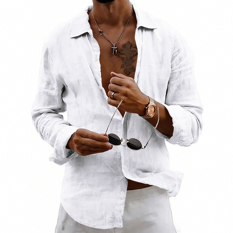 Leichter Leinen-Cardigan mit Reverskragen – Bild 8 | LuxeStyle