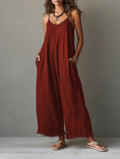 Damen Jumpsuit mit weitem Bein und Trägern