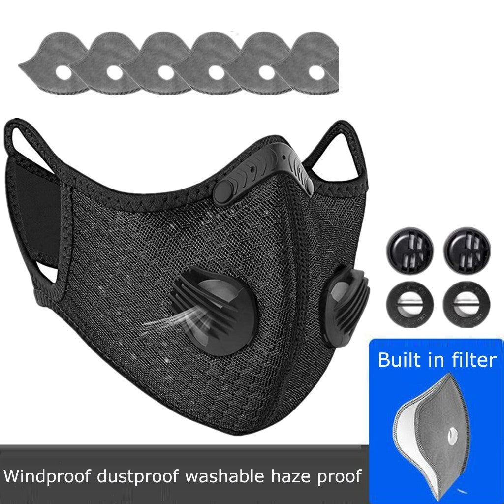Sport-Gesichtsmaske mit Aktivkohlefilter