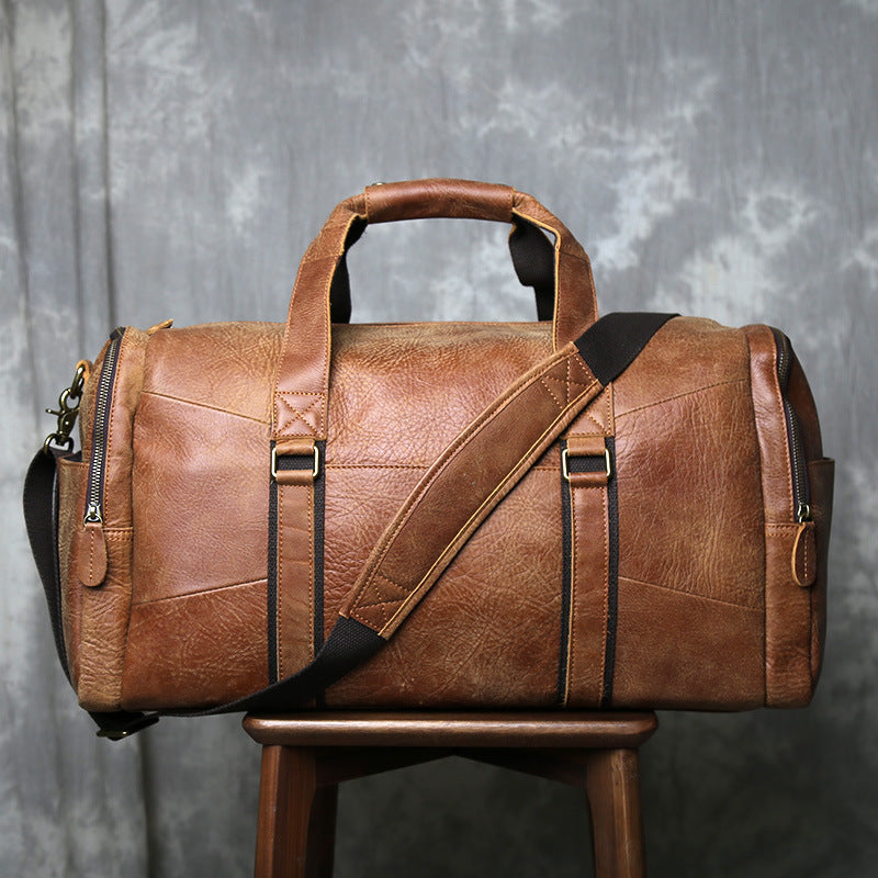 Grosses Leder-Duffel mit matter Oberfläche | LuxeStyle