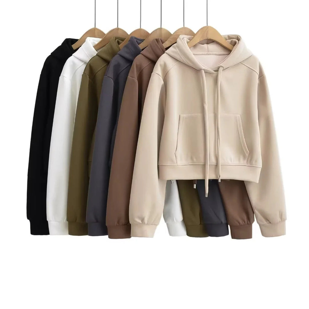 Kurzes Kapuzen-Sweatshirt für Damen