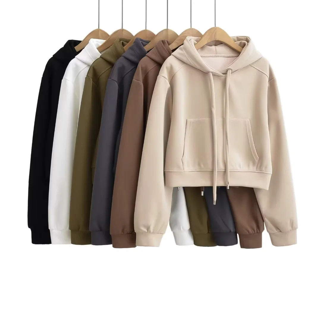 Kurzes Kapuzen-Sweatshirt für Damen