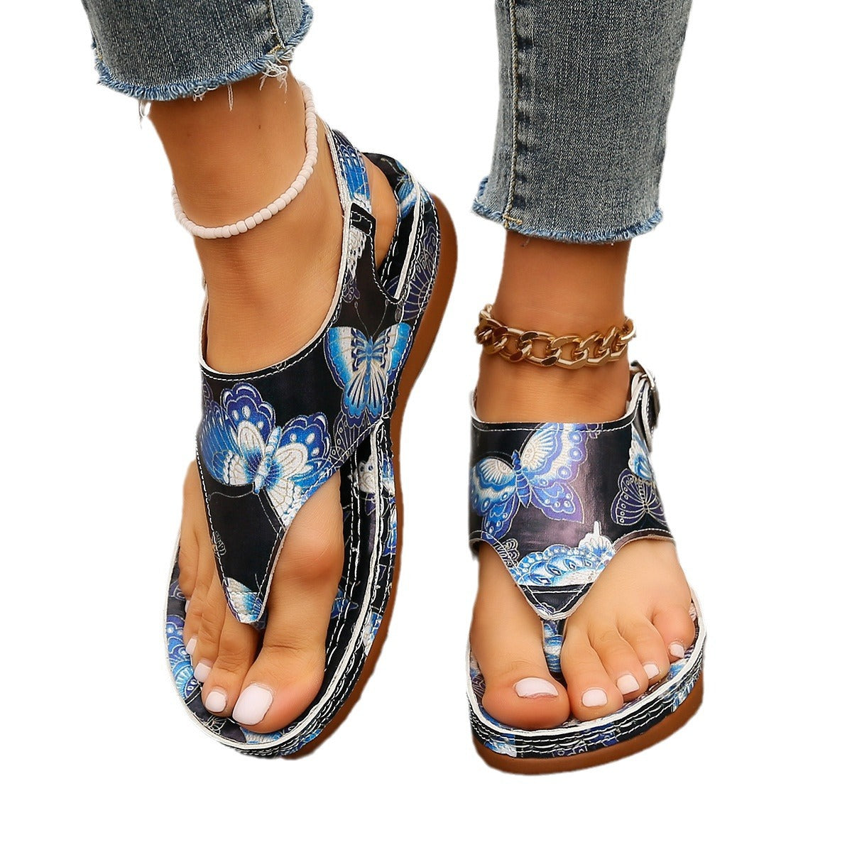 Keilsandalen mit Blumen-Detail – Bild 19 | LuxeStyle