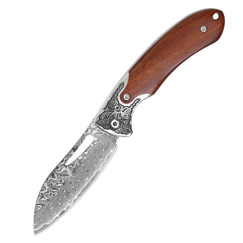 Faltmesser aus Damaskus-Stahl