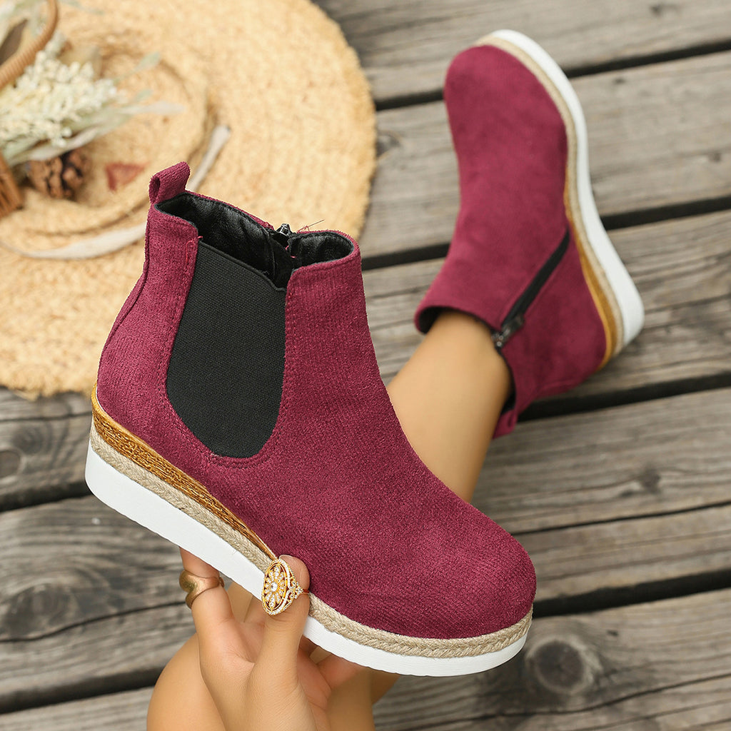Mid-Calf Wedge Stiefeletten – Bild 7 | LuxeStyle