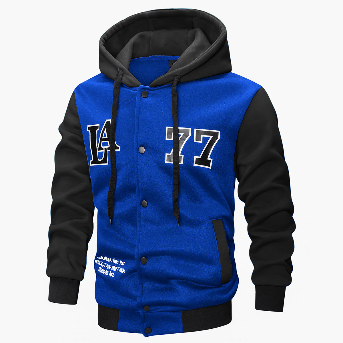 Herren Strick-Kapuzenjacke mit Stickerei und Print