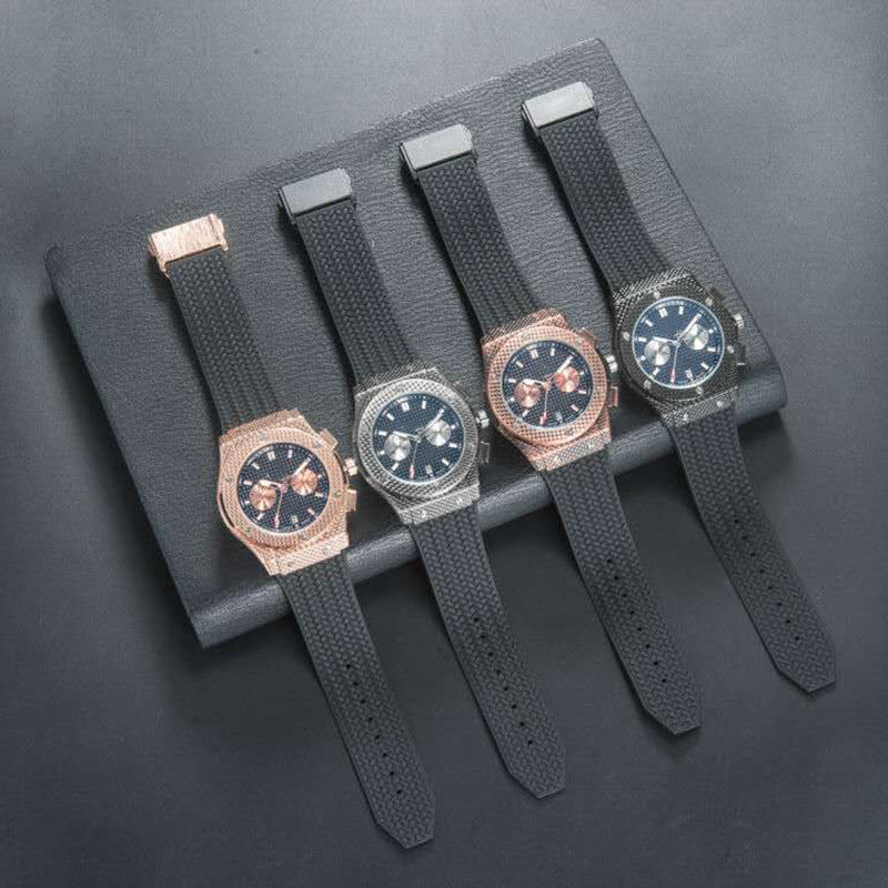 Edelstahl-Armbanduhr mit Kautschukarmband – Bild 2 | LuxeStyle
