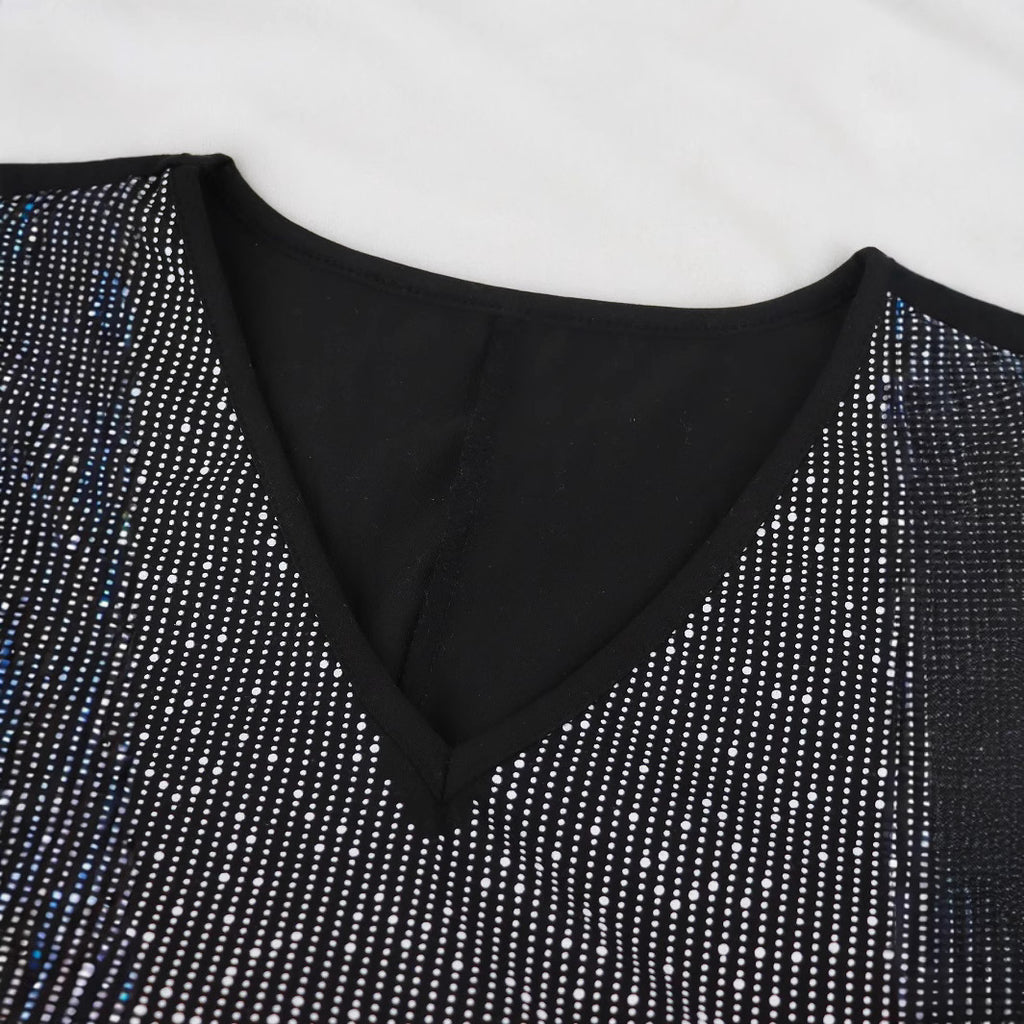 Midikleid mit Rundhals und Print