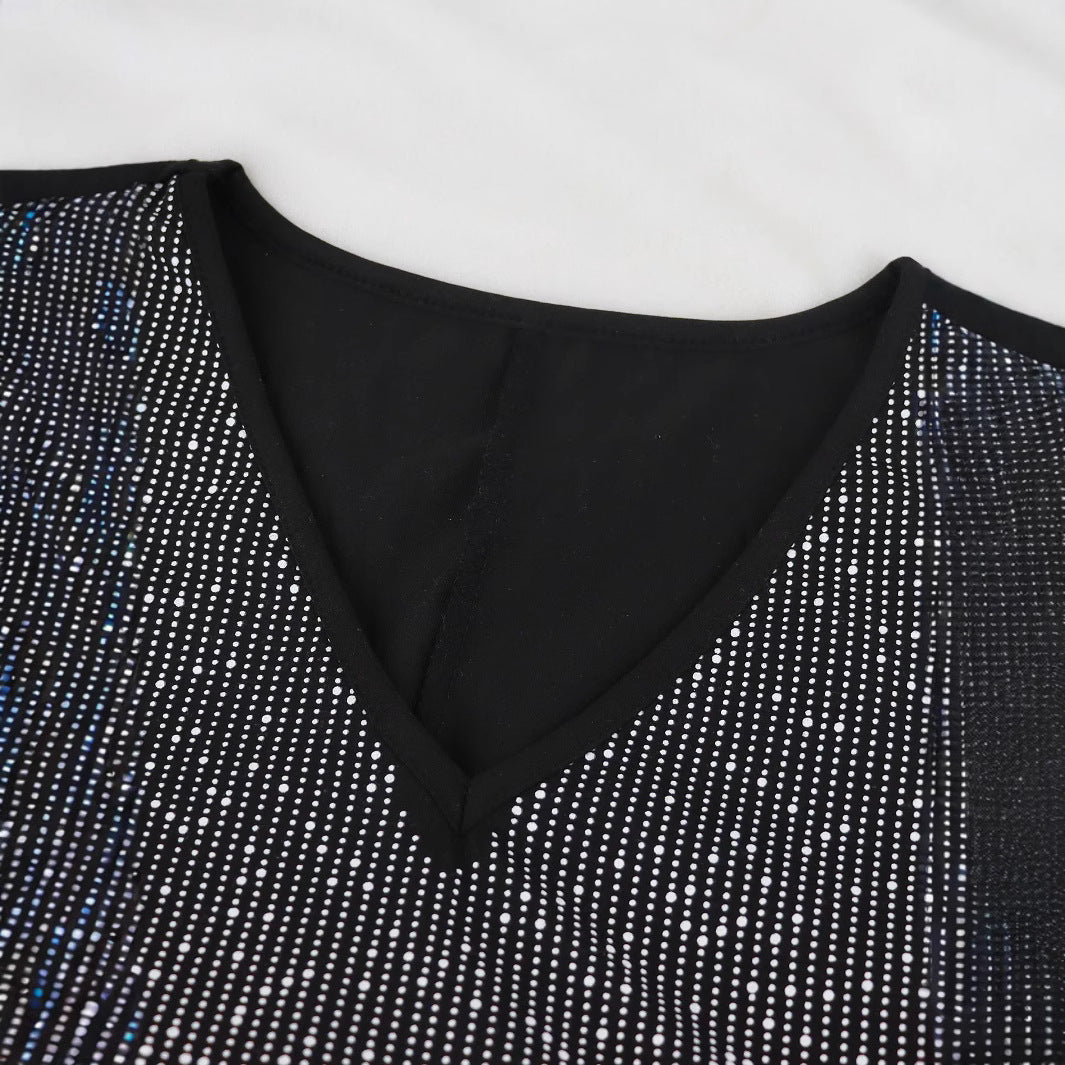 Midikleid mit Rundhals und Print