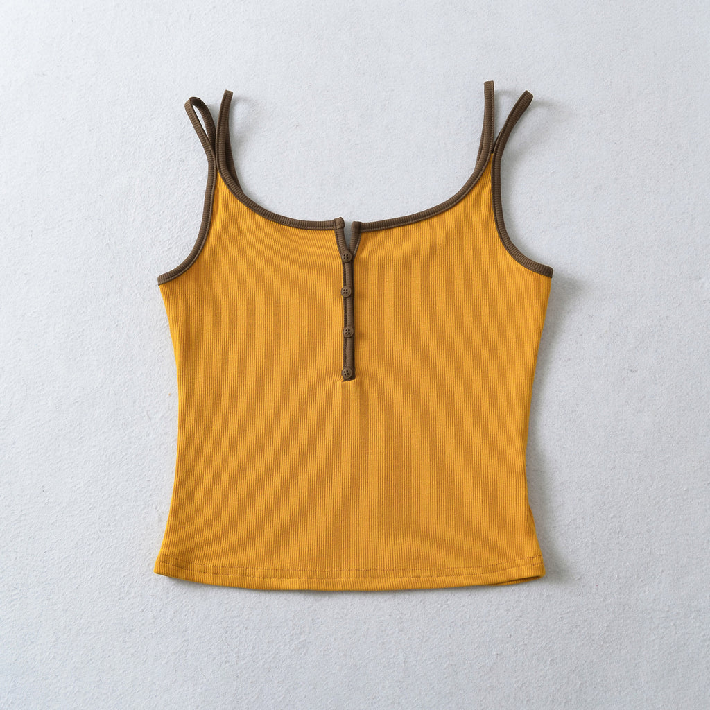 U-Boot-Neck Camisole mit Kontrastträgern