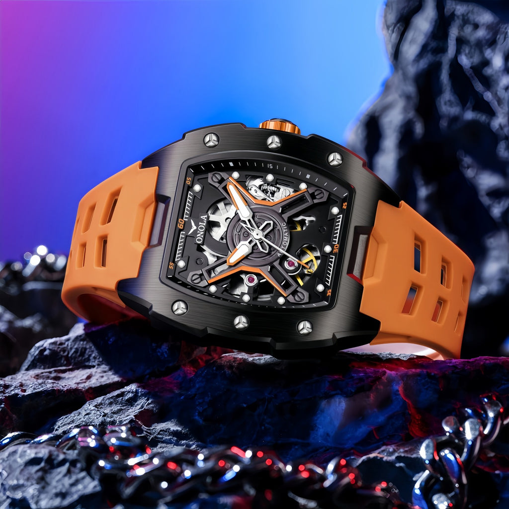 Automatische Herrenuhr mit Silikonarmband