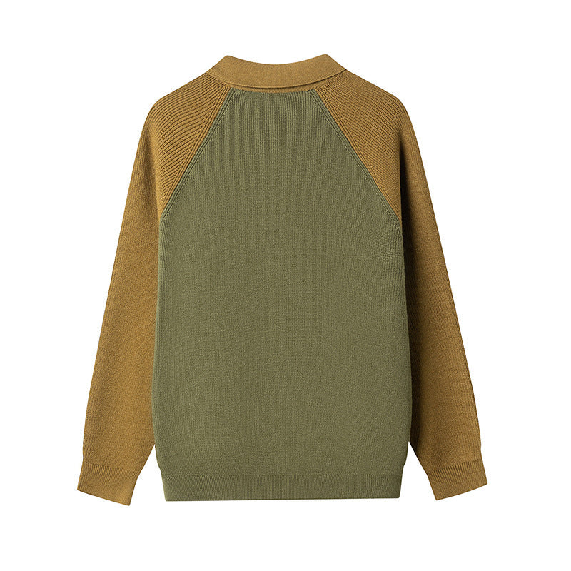 Herren Cardigan mit Polohalsausschnitt