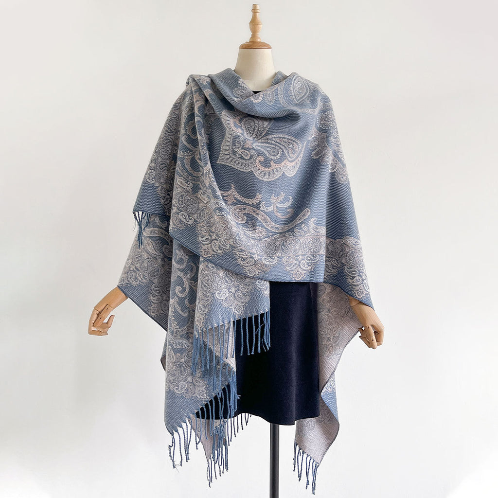 Jacquard Cashew Fransen-Schal für Damen