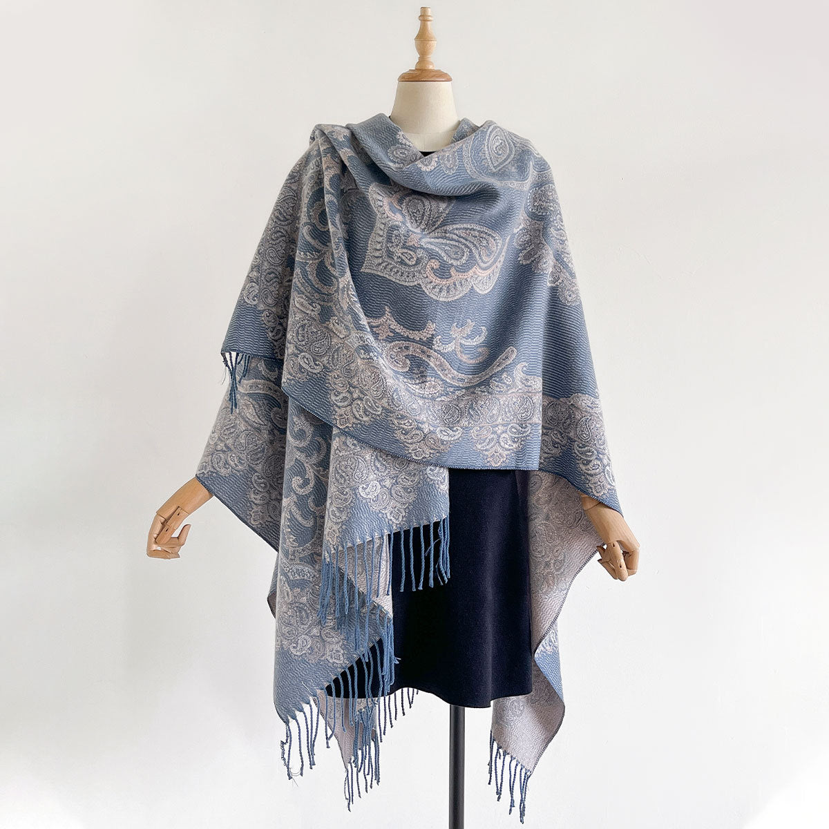 Jacquard Cashew Fransen-Schal für Damen