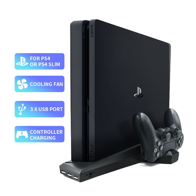 PS4 Slim Ladestation mit Kühler und Hub