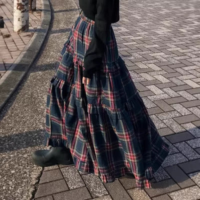 Eleganter Maxi-Faltenrock mit Volant