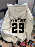 Cartoon Print Loose Hoodie für Damen