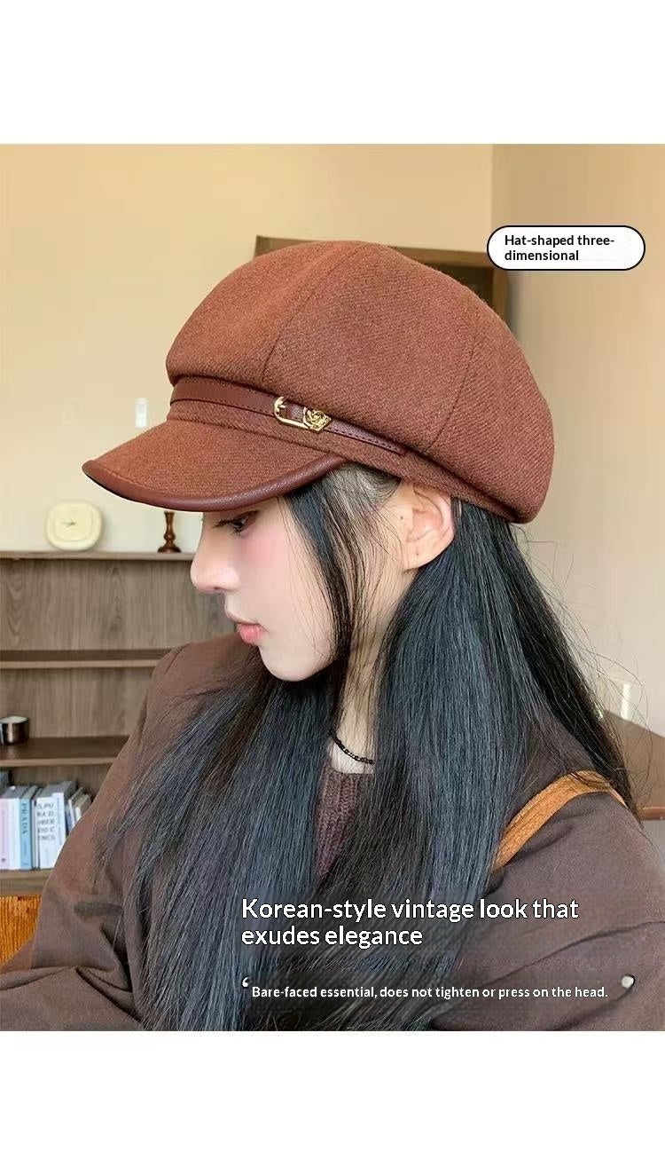 Japanisches Retro Beret mit Kette