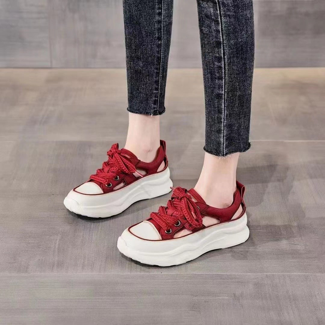 Frauen-Mode-Casual-Plateau-Sandalen mit Aussparung