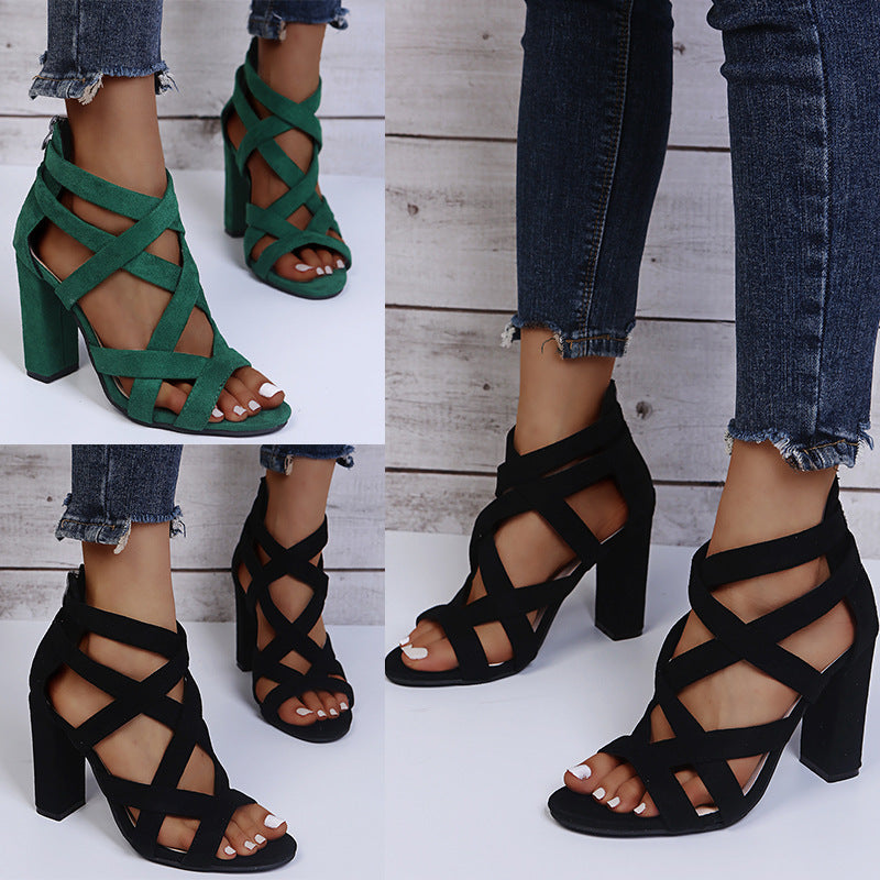 Sandalen mit hohem Blockabsatz – Bild 5 | LuxeStyle