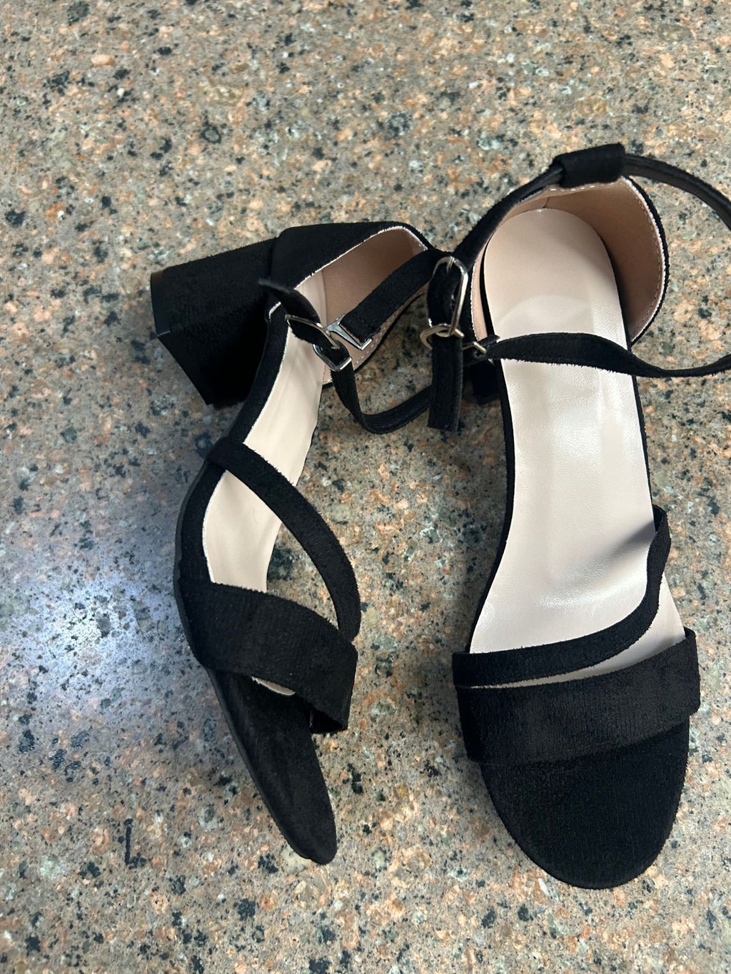 Damen Blockabsatzschuhe Suede Peep-Toe
