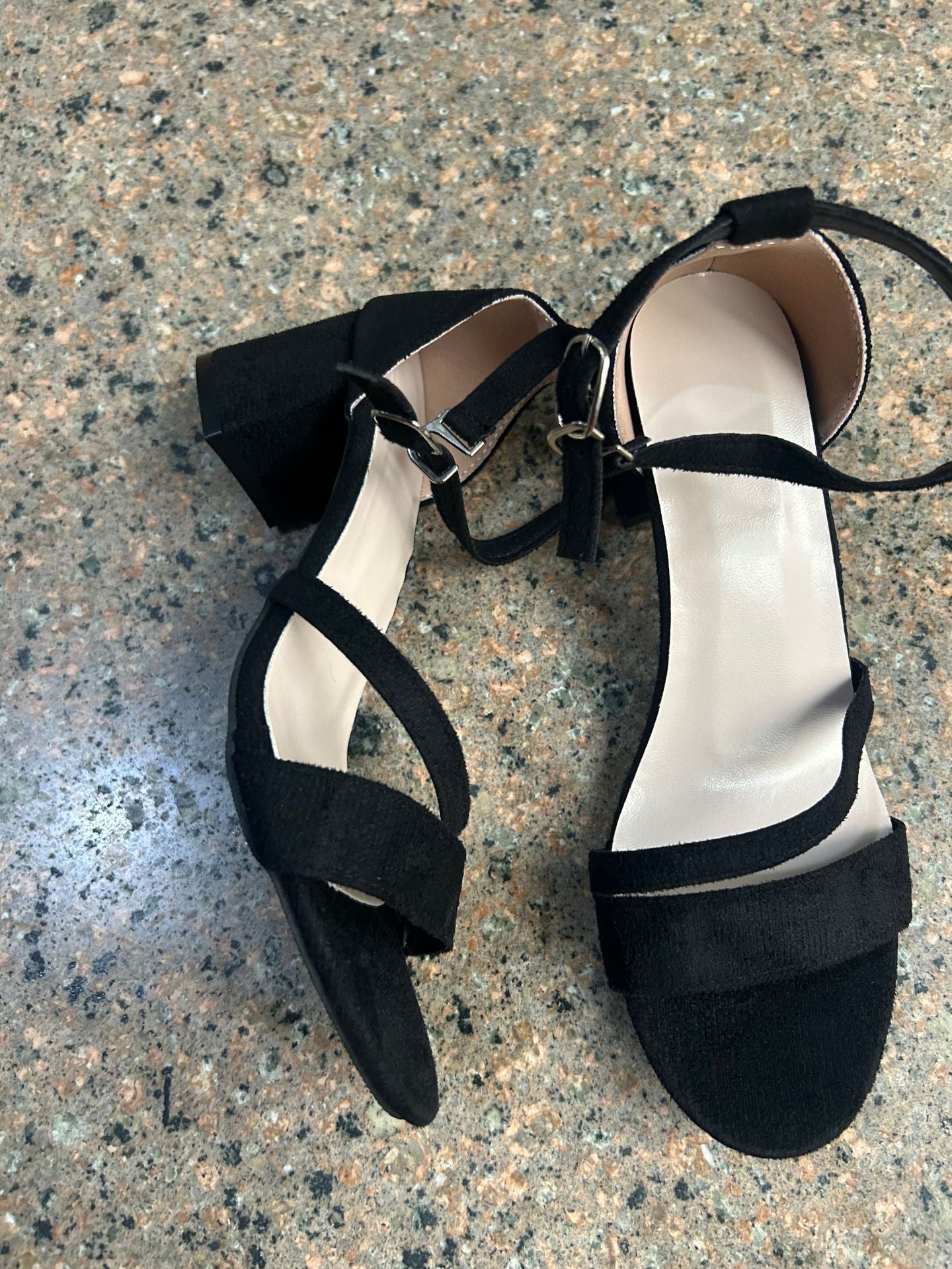 Damen Blockabsatzschuhe Suede Peep-Toe