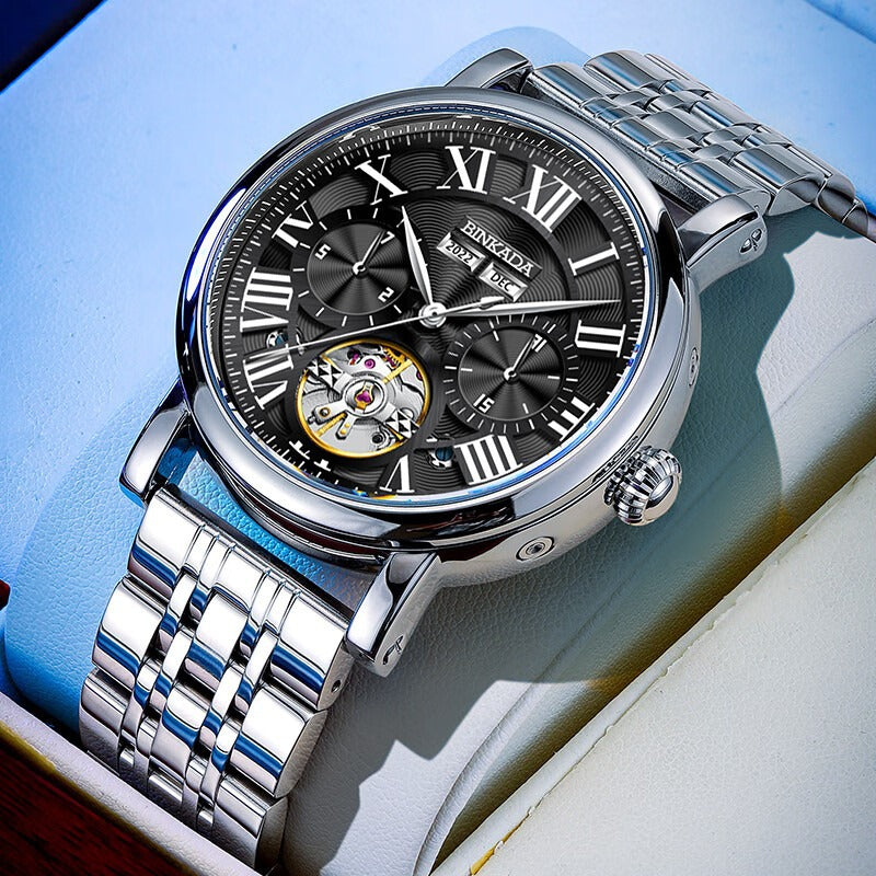 Multifunktions-mechanische Herren-Automatic-Uhr wasserdicht